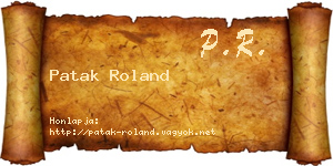 Patak Roland névjegykártya